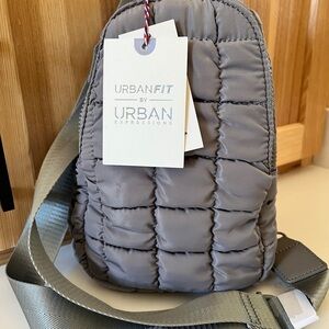 Urban Expressions Gray Quilted Puffer sling Bag